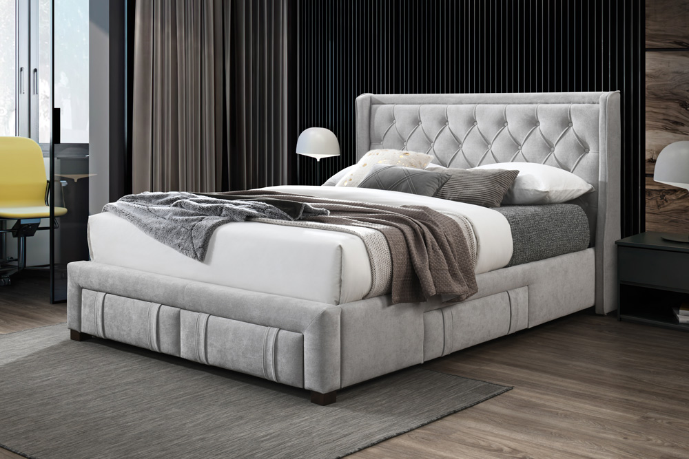 Inverleigh Queen Bed - Light Grey