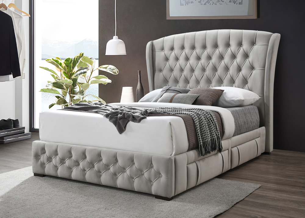 Nowra Queen Bed - Champagne